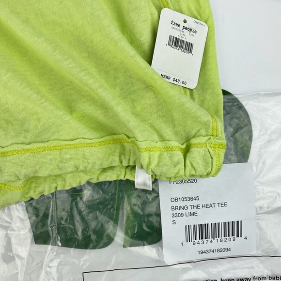 NWT Free People Lime Sleeveless Workout Tank Small - Picture 6 of 11
